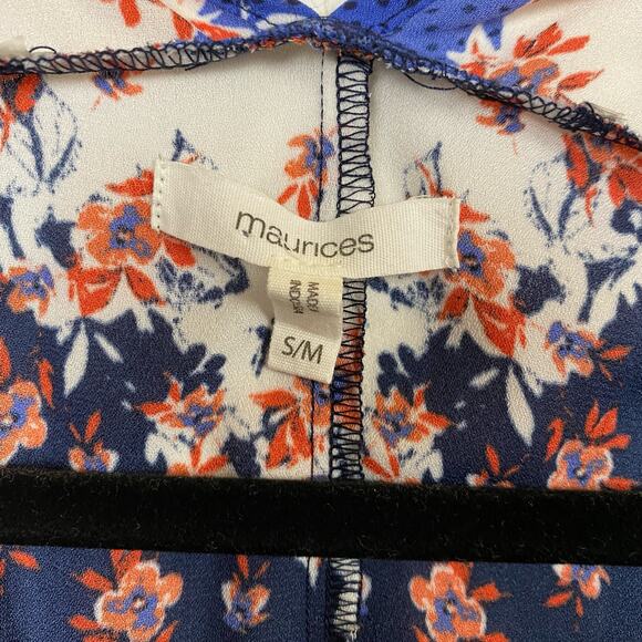 Maurices Blue Floral Boho Poncho Size Small Medium - Picture 3 of 6